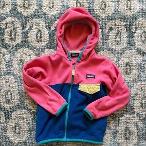 Patagonia toddler Vibrant Pink and Navy Hoodie 2t